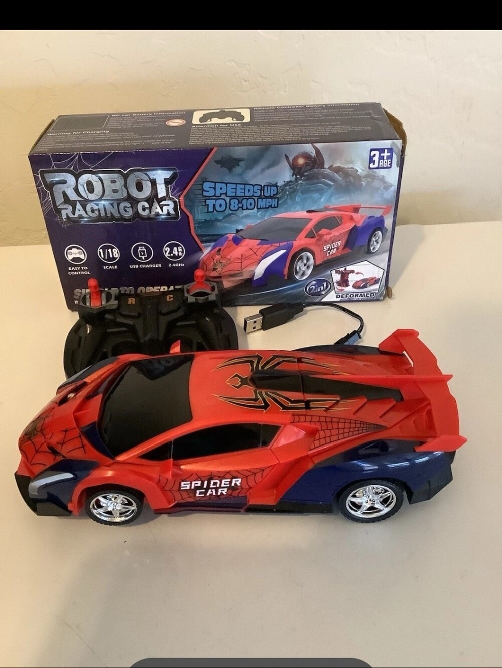 Spider Car Remote Control Racing Toy - Red - Picture 5 of 7